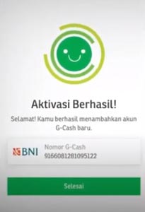 8. Aktivasi G Cash Berhasil 8. Aktivasi G Cash Berhasil