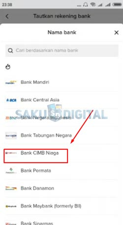 9 Pilih Nama Bank 1