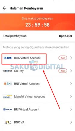 6 Pilih BCA Virtual Account