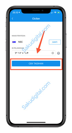 6 Klik Cek Tagihan